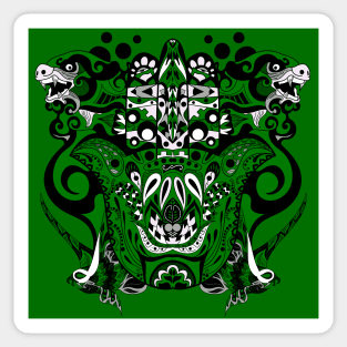 immortal tribal beasts in ecopop pattern Sticker